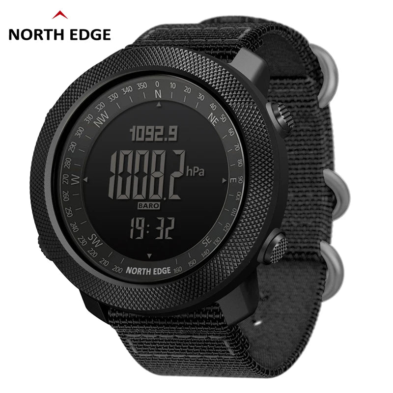 Montre Sport Digitale Homme – Altimètre, Baromètre, Boussole, Étanche 50m