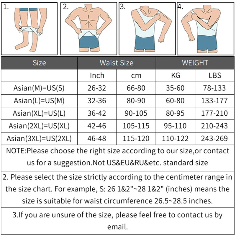 Gaine Gainante Homme – Ventre Plat, Correction de Posture, Tailles M à 3XL