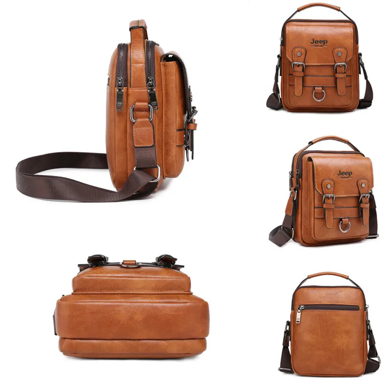Sac Bandoulière Business Homme en Cuir – Grande Capacité, Multi-Compartiments