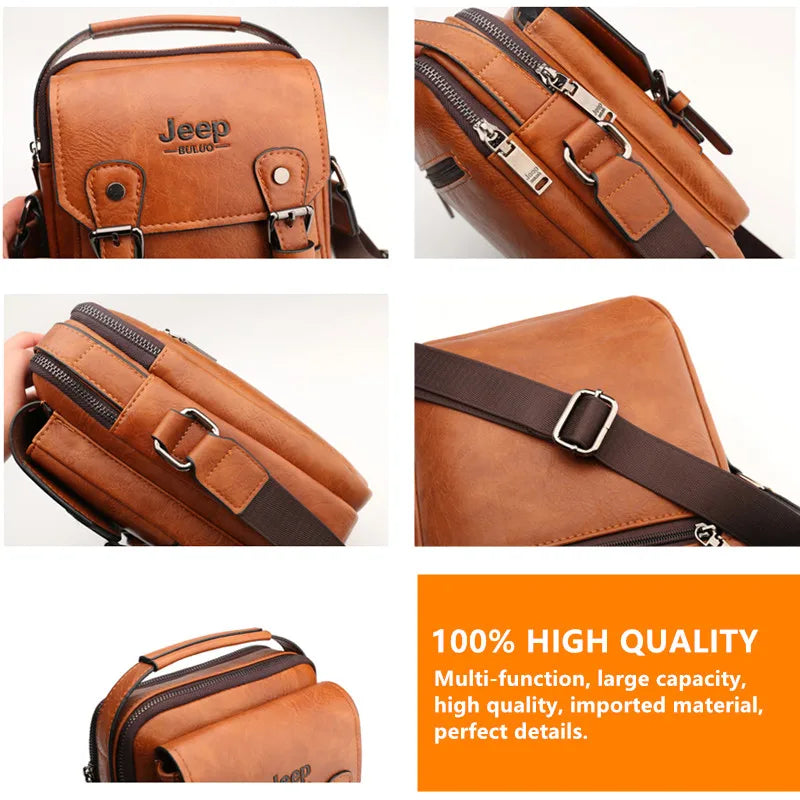 Sac Bandoulière Business Homme en Cuir – Grande Capacité, Multi-Compartiments