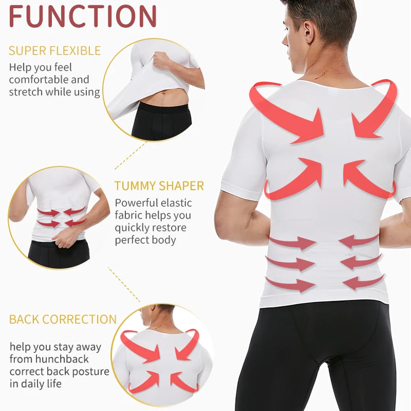 Gaine Gainante Homme – Ventre Plat, Correction de Posture, Tailles M à 3XL
