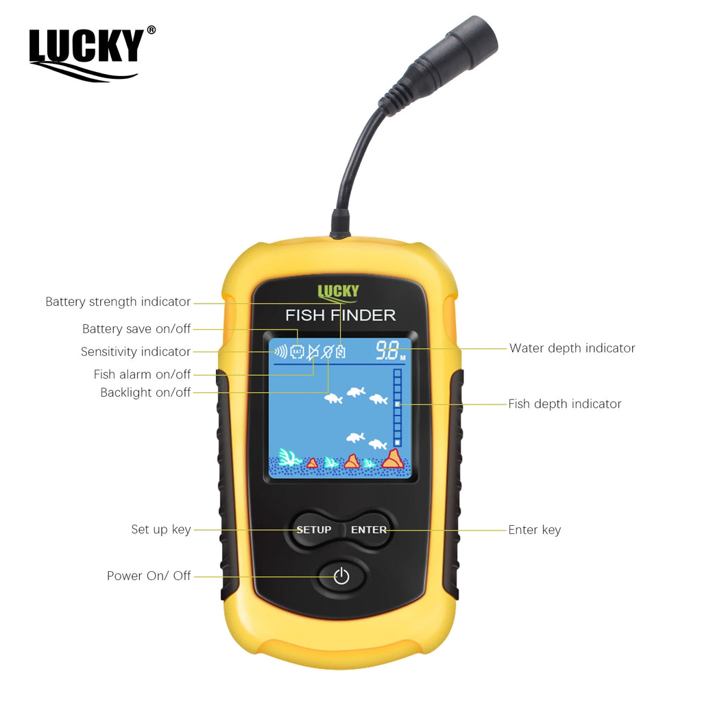Détecteur de Poissons Sonar Portable 100m – Alarme, Transducteur, Lac & Mer