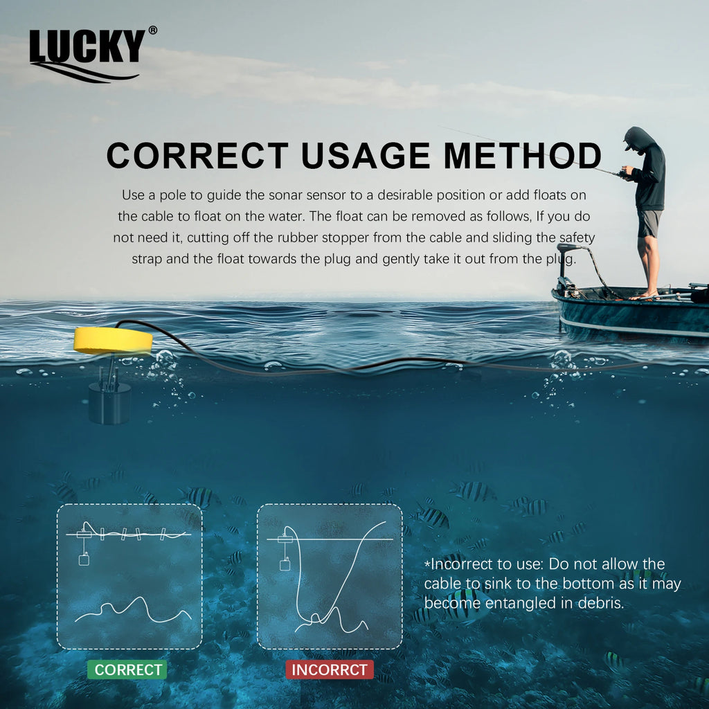 Détecteur de Poissons Sonar Portable 100m – Alarme, Transducteur, Lac & Mer