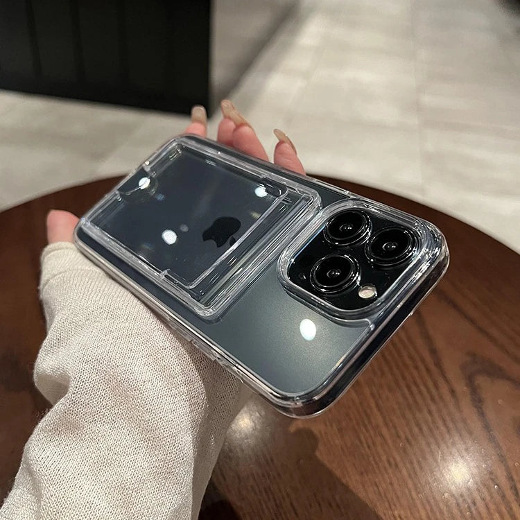 Coque iPhone Transparente avec Porte-Carte – Compatible iPhone 11 à 17 Pro Max