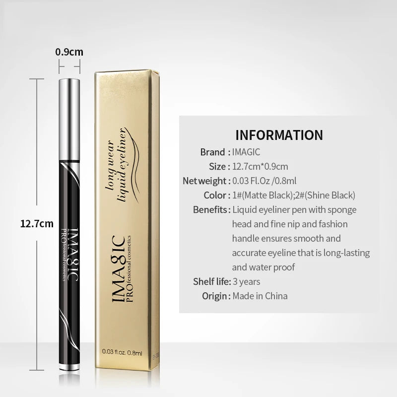 Eyeliner Waterproof Longue Tenue – Crayon Maquillage Noir Mat & Brillant