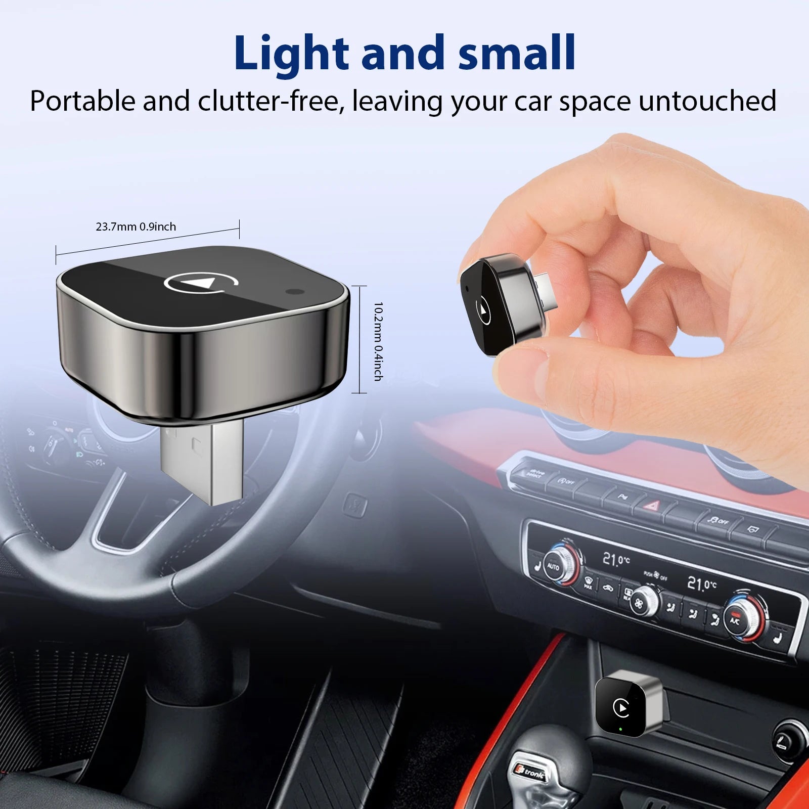 Adaptateur CarPlay & Android Auto Sans Fil 2-en-1 – Plug & Play universel