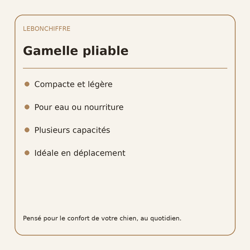 Gamelle pliable de voyage pour chien - caractéristiques en français
