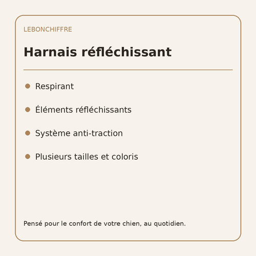 Harnais réfléchissant pour chien - caractéristiques en français